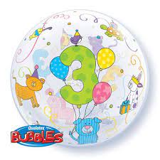   Balon Bubble Deco "3 Urodziny" 22''