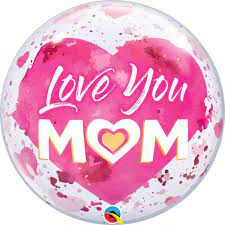 Balon Bubble "Love You Mom" 22''