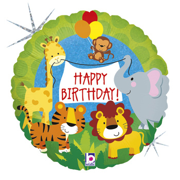 Balon Grabo 18'' Jungle Animals Birthday 