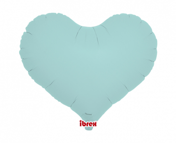 Balon Ibrex serce Jelly 14", Pastelowy niebieski