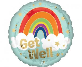 Balon foliowy 18" - "Get Well Golden Rainbow"