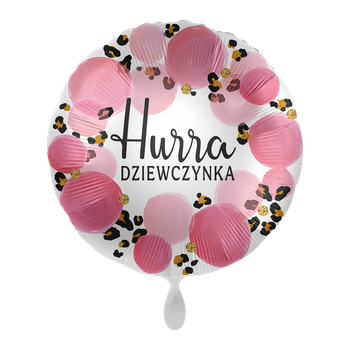 Balon foliowy 18" Hurra Dziewczynka - Baby Girl Leopard