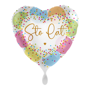 Balon foliowy 18" Sto Lat - Celebrate Confetti