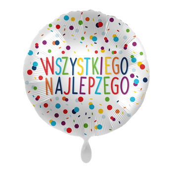 Balon foliowy 18" Wszystkiego Najlepszego - Colorful Confetti Birthday