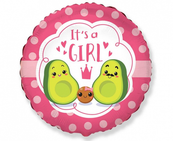 Balon foliowy 18 cali FX -  It's' a girl, avocado