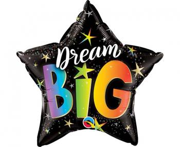 Balon foliowy 20" "Dream Big Rainbow Stars"