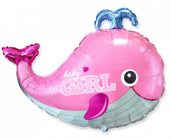 Balon foliowy 24" FX - Baby Girl, wieloryb