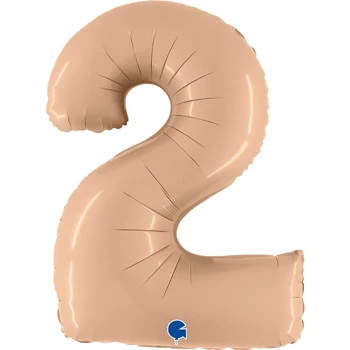 Balon foliowy Cyfra Grabo Satin Nude - Ecru 2 - 40"/102cms