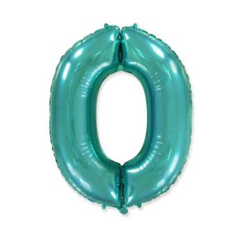 Balon foliowy FX - "Number 0" tiffany, 85 cm