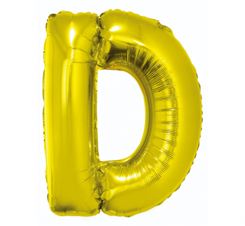Balon foliowy "Litera D", złota, 89 cm