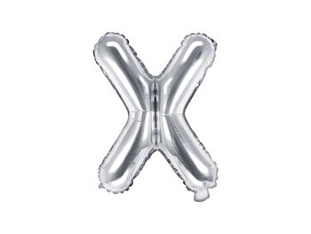 Balon foliowy Litera ''X'', 35cm, srebrny