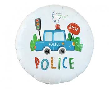 Balon foliowy Police, okrągły 18"