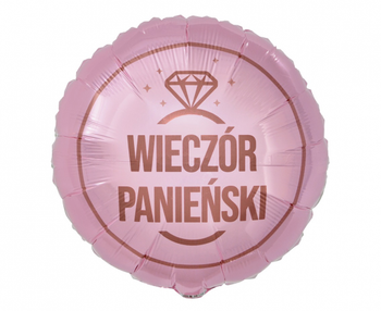 Balon foliowy Wieczór Panieński (różowy), 18"