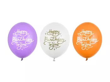 Balony 30 cm, Happy Birthday To You, mix