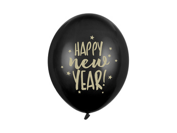 Balony 30cm, Happy New Year, Pastel Black