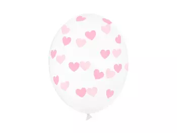 Balony 30cm, Serduszka, Crystal Clear