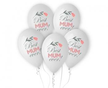 Balony Best Mum Ever, 12"/ 5 szt.