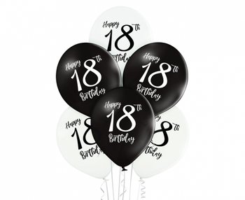 Balony "Birthday 18", 6 szt.