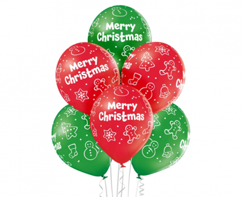 Balony Merry Christmas, 6szt