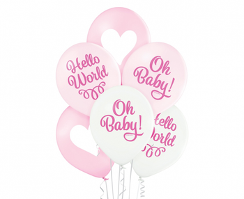 Balony "Oh Baby Girl", 6 szt.