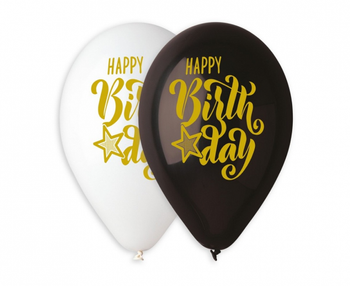 Balony Premium Hel Happy Birthday, 13 cali/ 5 szt.