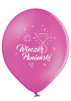 Balony róźowe z nadrukiem na  Wieczór Panieński 5 szt