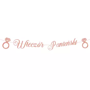 Baner Wieczór Panieński rose gold napis 150 cm