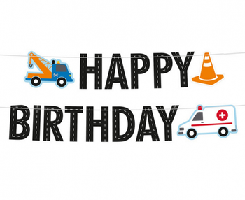 Girlanda papierowa Happy Birthday "On The Road"