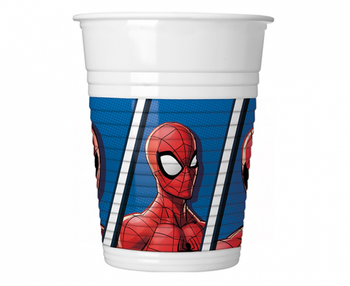 Kubeczki plastikowe - Spider-Man Team Up Marvel, 200 ml, 8 szt.