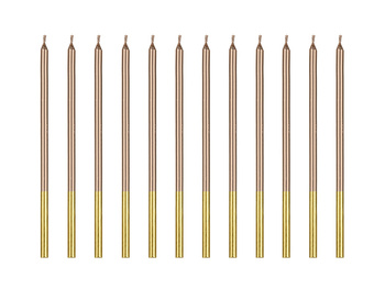 Świeczki urodzinowe gładkie, różowe złoto, 14 cm