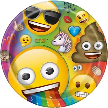 Talerzyki papierowe Emoji, 8szt