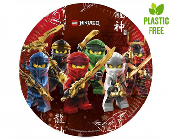 Talerzyki papierowe Lego Ninjago, 23cm, 8 szt. (plastic-free)