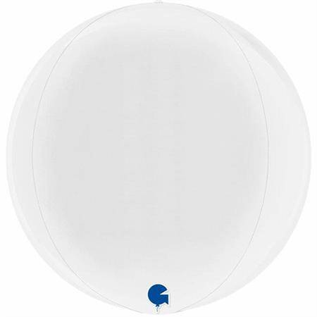 Balon Grabo 15'' Globe White 4D Pakowany 