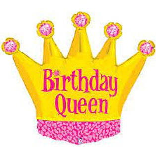 Balon Grabo 36''/ 91 Korona z napisem "Birthday Queen"