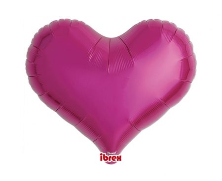 Balon Ibrex serce Jelly 18", Metaliczny magenta