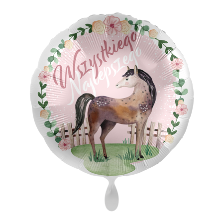 Balon foliowy 18" Charming Horse Birthday  - Wszystkiego Najlepszego 