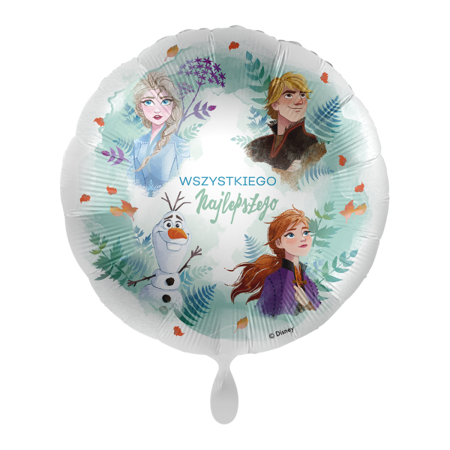 Balon foliowy 18" - Frozen "Wszystkiego najlepszego"