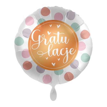 Balon foliowy 18" Gratulacje - Dotty Celebration