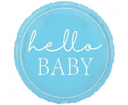 Balon foliowy 18" Hello baby, blue