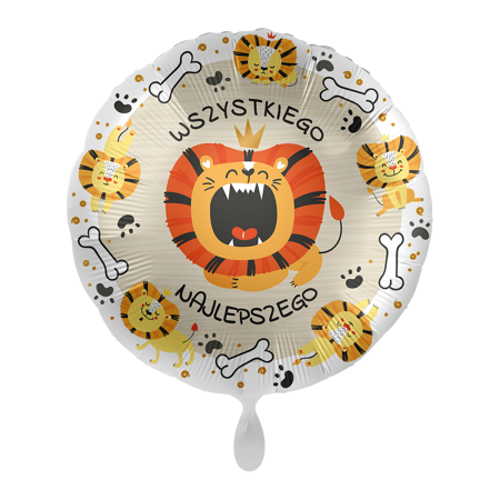 Balon foliowy 18" Lion Birthday - Wszystkiego Najlepszego