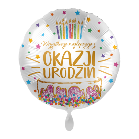 Balon foliowy 18" Najlepszego z okazji urodzin - Birthday Cake