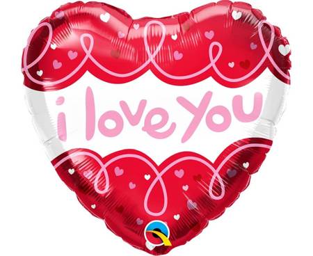 Balon foliowy 18" QL - "I Love You Doodle Loops"