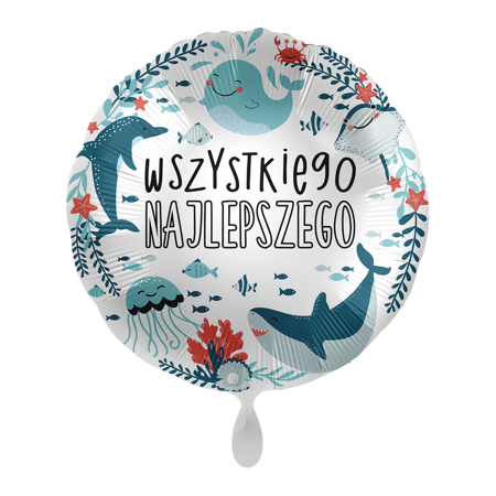 Balon foliowy 18" Under The Sea Birthday - Wszystkiego Najlepszego