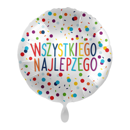 Balon foliowy 18" Wszystkiego Najlepszego - Colorful Confetti Birthday