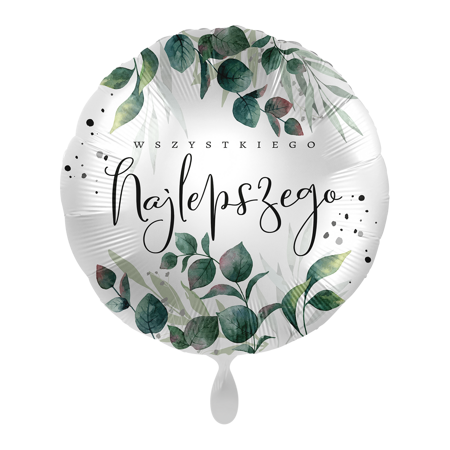 Balon foliowy 18" Wszystkiego Najlepszego - Eucalyptus Leaves