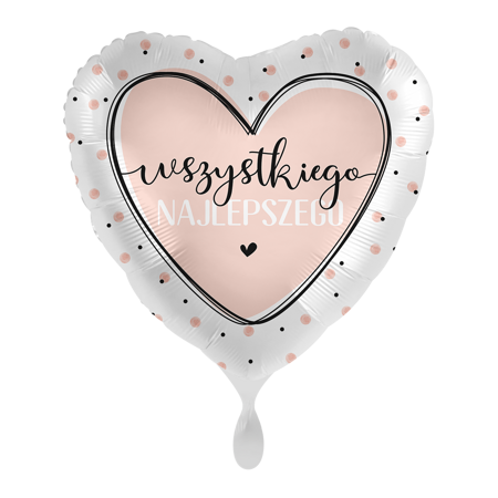 Balon foliowy 18" Wszystkiego Najlepszego - Glossy Heart Birthday