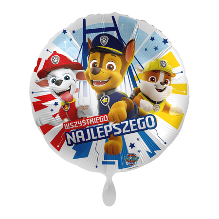 Balon foliowy 18" - Wszystkiego najlepszego Psi Patrol 