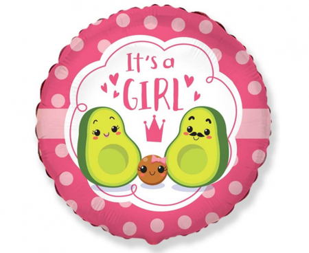 Balon foliowy 18 cali FX -  It's' a girl, avocado