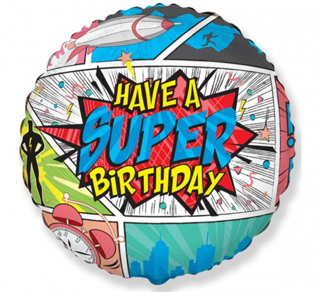 Balon foliowy 18 cali FX - SuperBirthday- COMIC