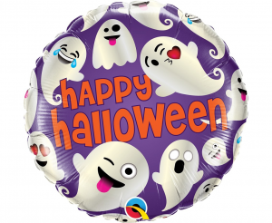 Balon foliowy 18 cali QL CIR - Halloween Emoticon Ghosts